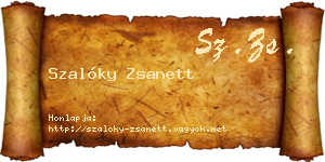 Szalóky Zsanett névjegykártya