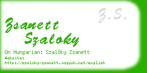 zsanett szaloky business card